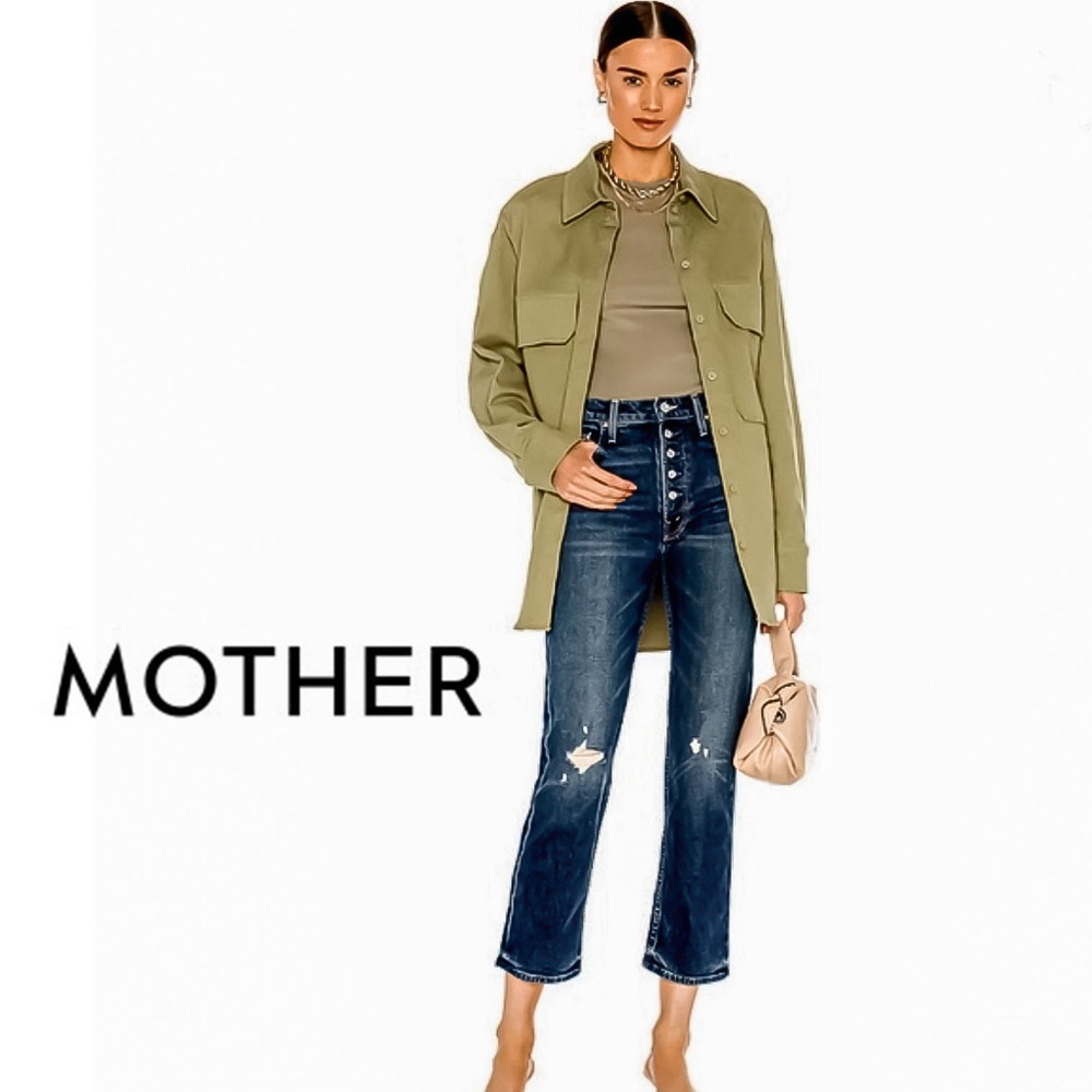 MOTHER Pixie Cut Tomcat Ankle Jeans 30 High Rise Button Fly Denim